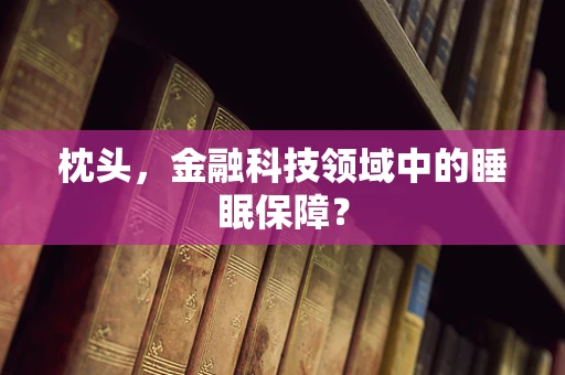 枕头，金融科技领域中的睡眠保障？