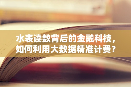 水表读数背后的金融科技，如何利用大数据精准计费？