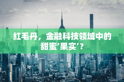 红毛丹，金融科技领域中的甜蜜‘果实’？